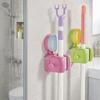 Wall mounted Wall Mounted Mop Rack Punch Free Mop Storage Clips Suction Cup Mop Holder  Shower Room