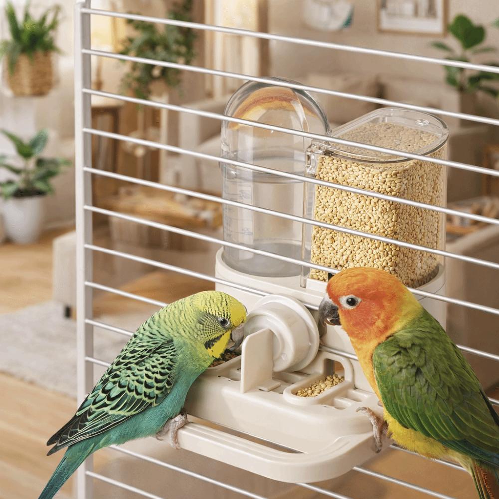 Large Capacity Automatic Bird Feeder Leak-Proof Bird Food Container  For Parakeets Finches Cages