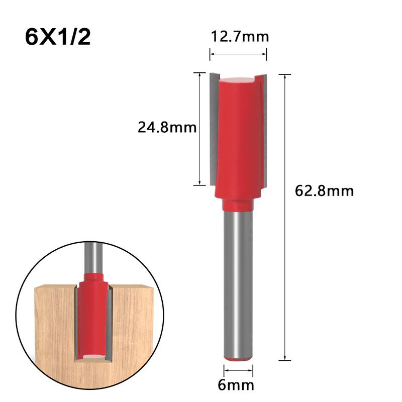 1/7 stücke Einzigen Doppel Flöte Gerade Bit 6mm 1/4 zoll Schaft Fräser für Holz Wolfram Hartmetall Router bit Holz Werkzeug