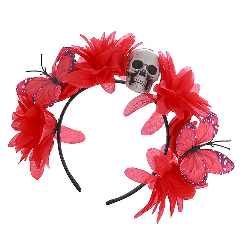 Creative Skull Headwear Butterfly Flower Headbands For Outdoor Halloween Costumes And Theme Parties Essential Accessory