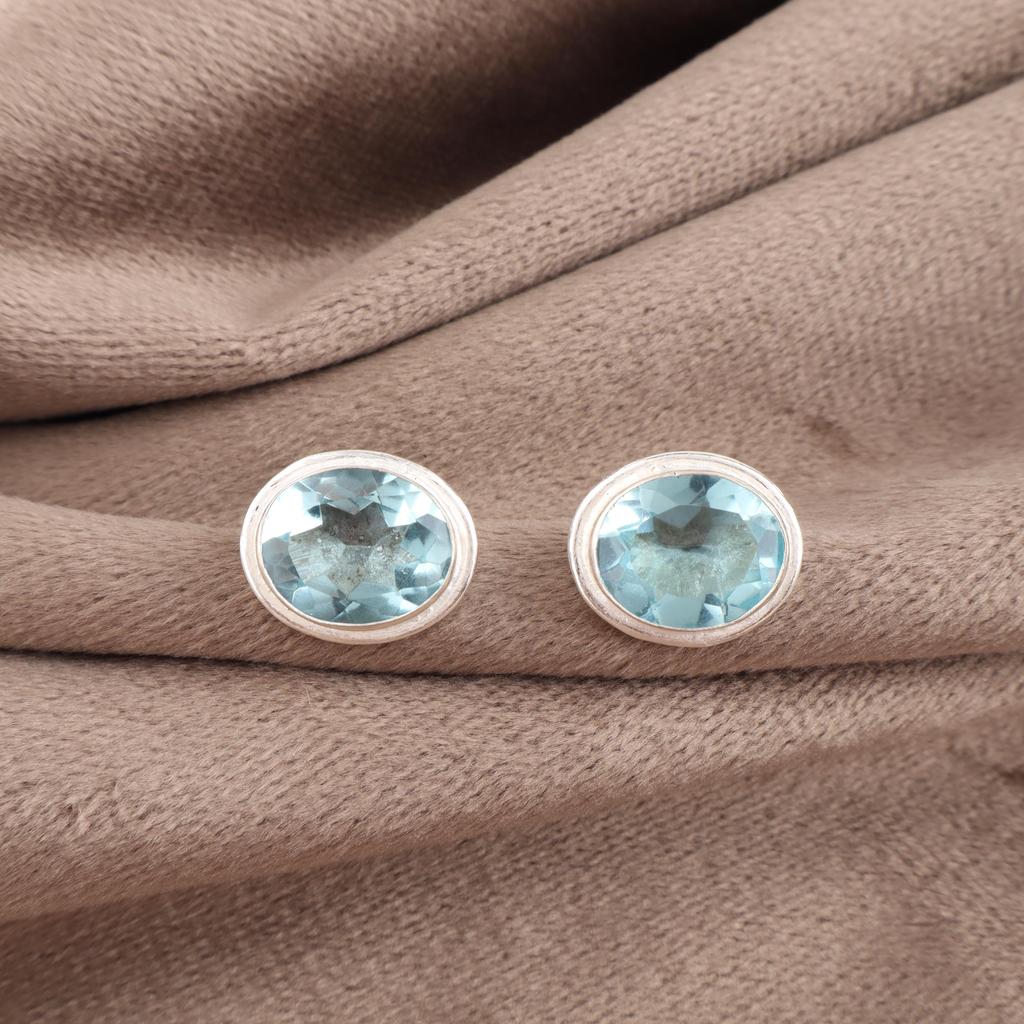 Sky Blue Topaz Gemstone Earrings, Handmade Gorgeous Jewelry, 925 Sterling Silver Jewelry, Everyday Earrings For Wedding Gift