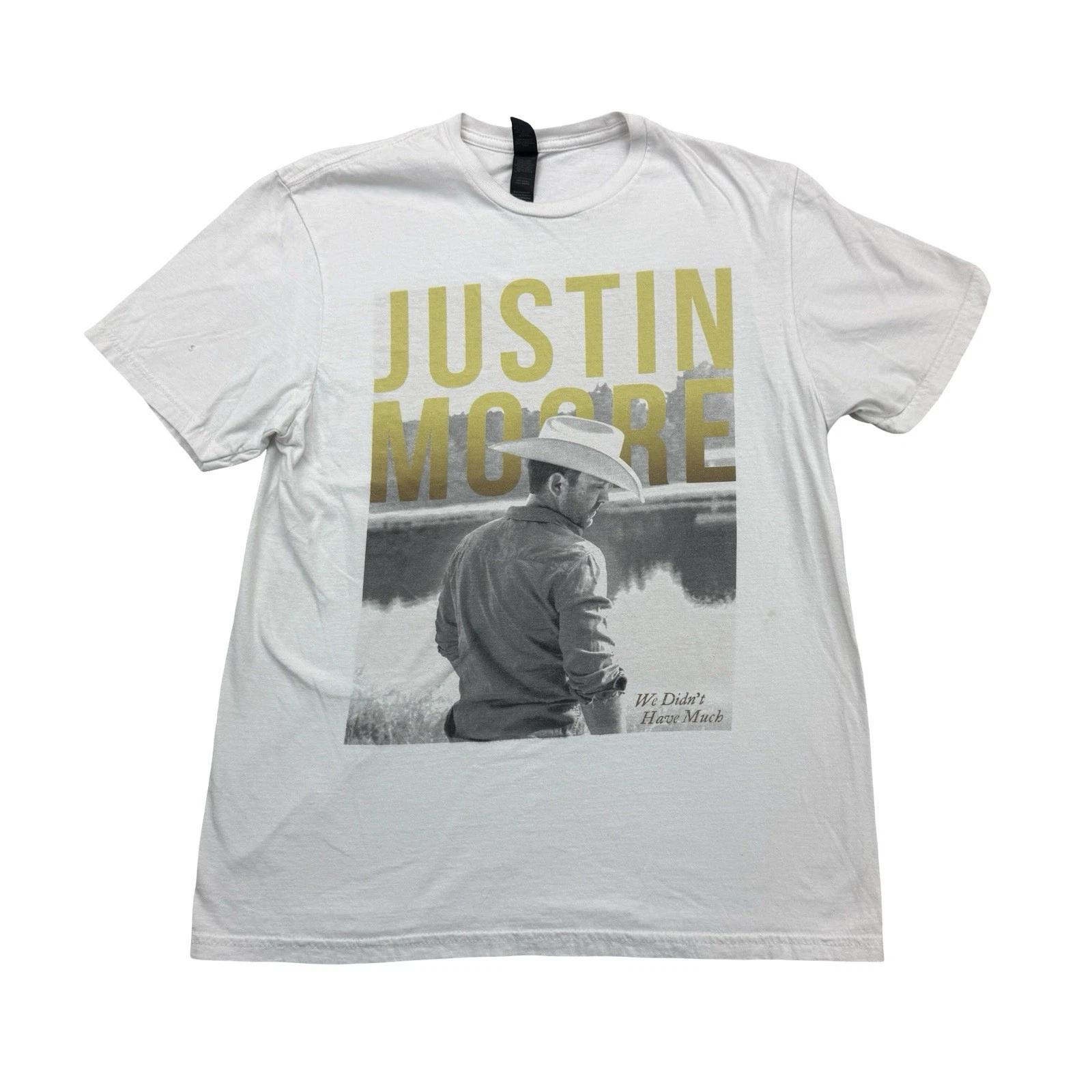 

Justin Moore Shirt Adult Medium M White We Didn t Have Much Country Music XL