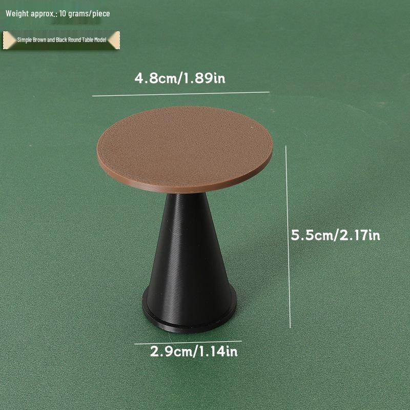 Миниатюрный набор креативной мебели: Круглый стол и стулья-табуреты для декора кукольного домика