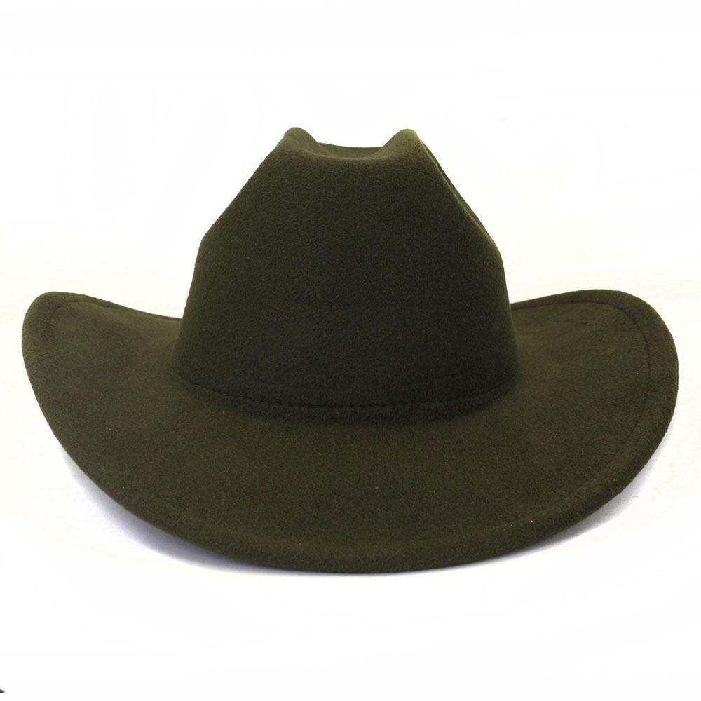 Yeni kadın erkek Yapay Yün Batı kovboy şapkası Kış Sonbahar Beyefendi Caz ​​Cowgirl Şapka Cloche Sombrero Kapaklar