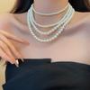 Retro French Pearl Necklace Women's Versatile Niche Temperament Beaded Collarbone Chain New Trendy Personality