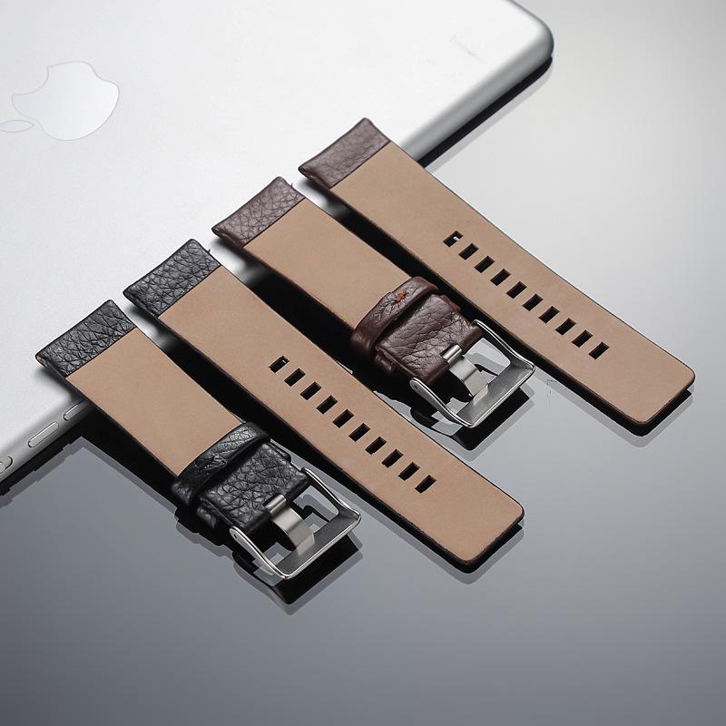 Matte Grain Cowhide Watch Strap for Men's Smartwatch - Casual Minimalist, 22/24MM