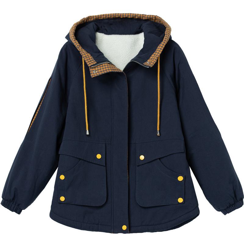 2025 Women's Fleece-Lined Hooded Jacket, Thick Loose Cotton-Padded Coat for Autumn/Winter.