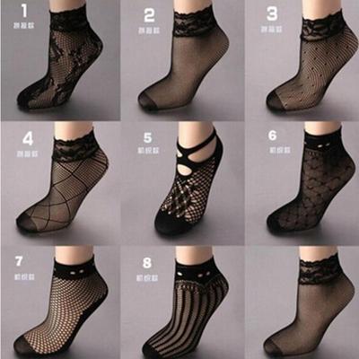 Weiche Sexy Legere Rüschen Damen Schwarze Strümpfe Netz Kurze Fischgrät Socken Spitze Socken Fuß