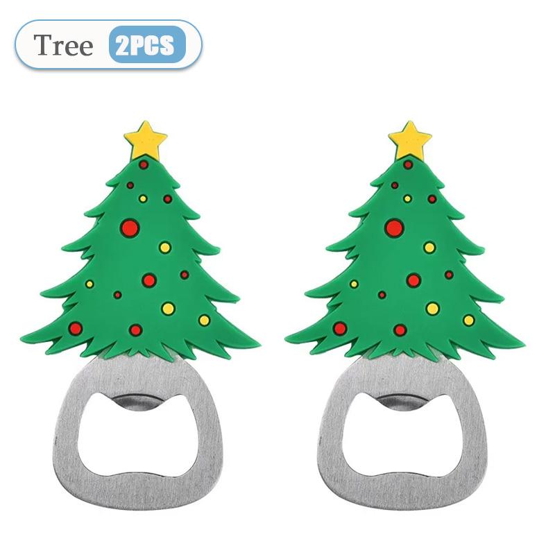 Christmas Magnetic Bottle Opener Santa Claus Beer Eagle Silicone Refrigerator Magnet Kitchen Tool Holiday Party Gift Decoration