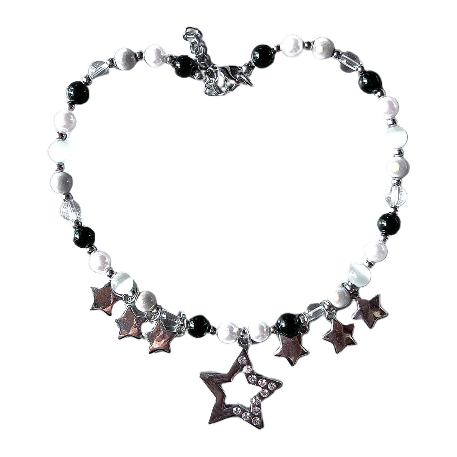 Zircon Star Necklace Egirl Sweet Cool Bead Clavicle Chain Aesthetic Jewelry 1