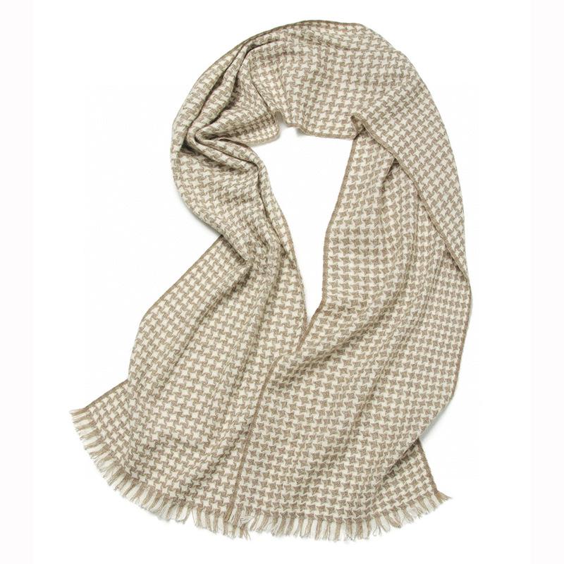 Women's 100% Pure Cashmere Houndstooth Scarf: Versatile, Warm, and Stylish Neck Gaiter