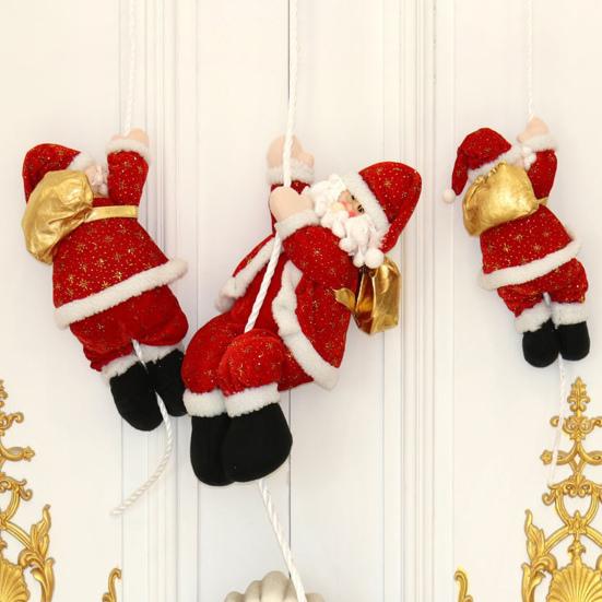 Santa Claus Climbing Rope Christmas Decoration Plush Doll Christmas Tree Climbing Old Man Hanging