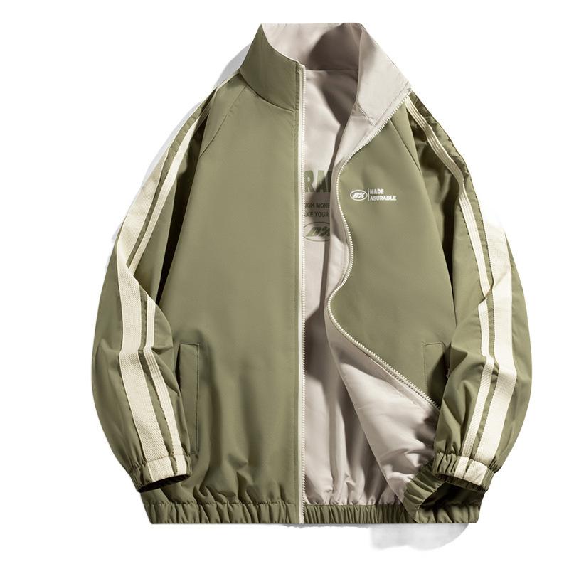 Double-sided Jacket Men's Standing Collar Spring Outfit New Style Men's Korean Slim Youth Versatile Casual Top Jacket
