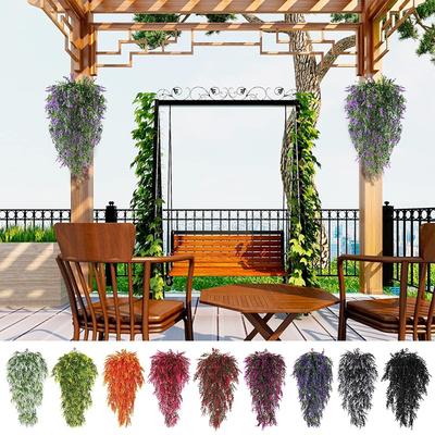 Artificial Lavender Vine Flower Artificial Rose Flower Wall Hanging Wedding Decoration Planting Vine Decoration for Home Garden
