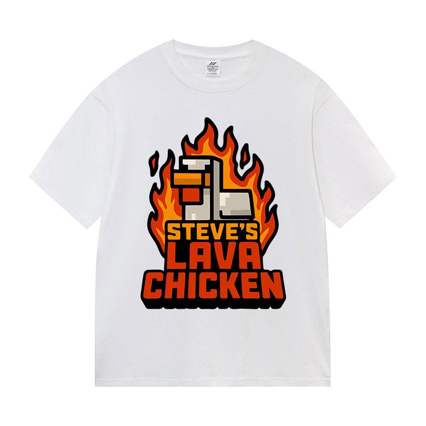 Steve‘s Lava Chicken Jockey Funny Meme T Shirts Men Women Fashion Humor Cotton T-shirts Vintage Oversized Short Sleeve Tops Tees