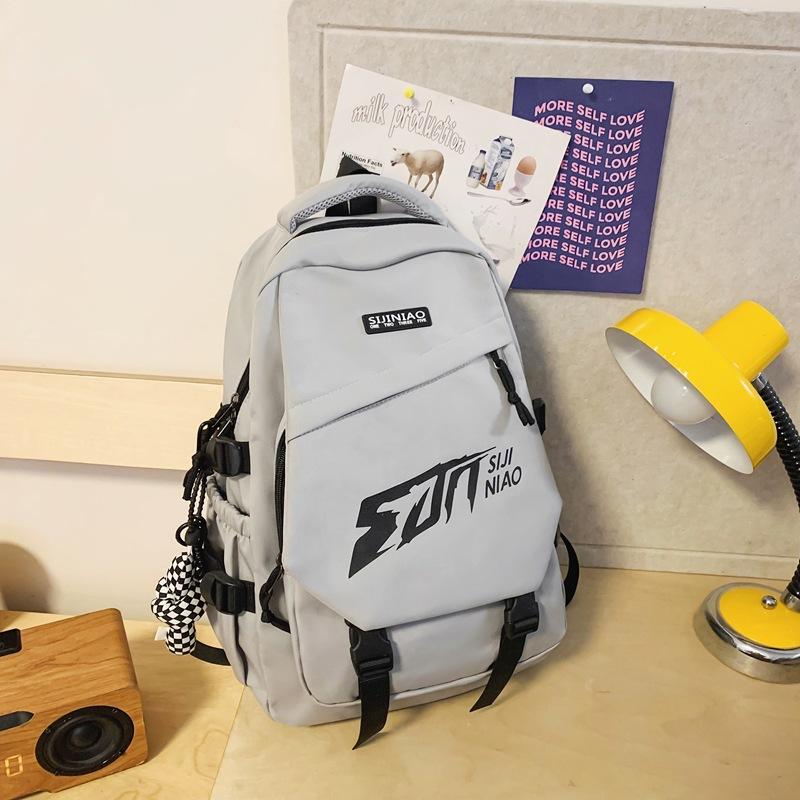 Schoolbag New Large-capacity Schoolbag Men's Trendy Cool Couple Casual Backpack Korean Version Ins Middle and High School Students Computer Backpack