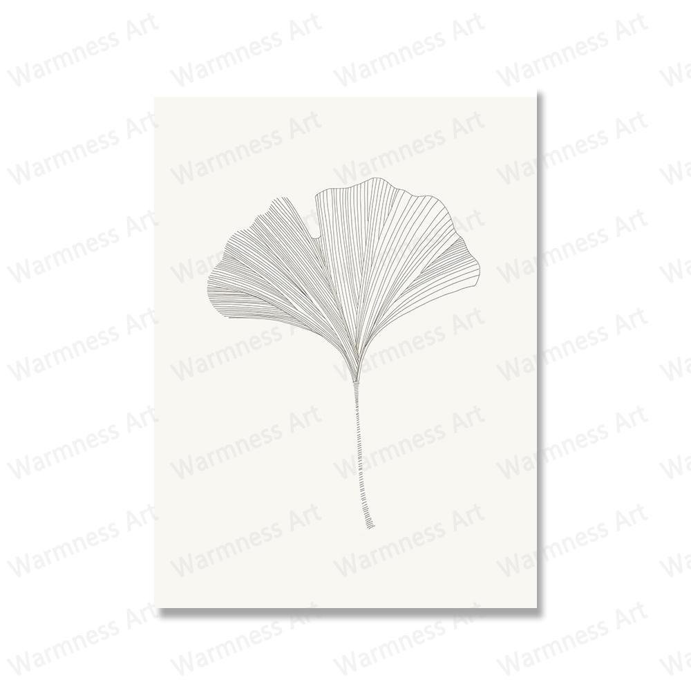 

Nordic Botanical Line Ginkgo Декоративные картины на холсте Листья растений Настенный художественный постер Минималистский принт Картины для гостиной Без рамки 21*30cm No Frame