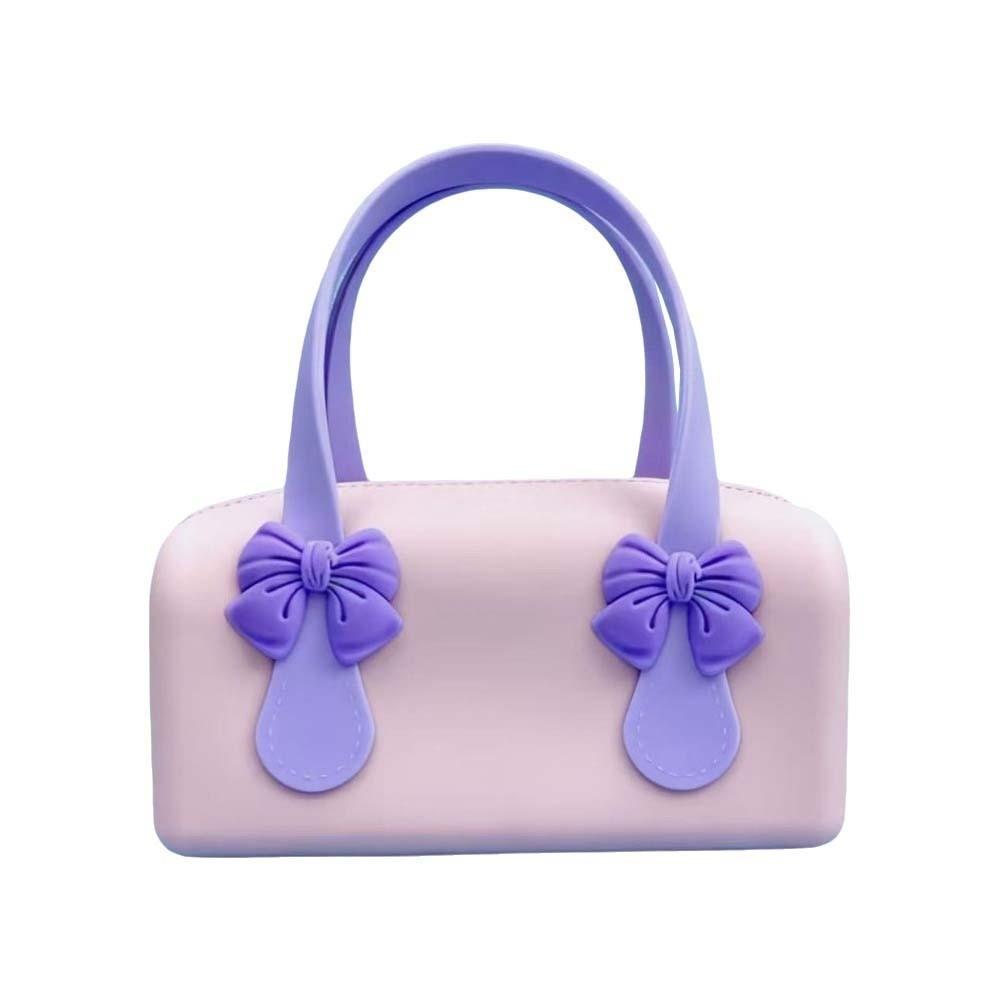 Durable Silicone Handbag Washable Toiletry Organizer Tote Underarm Purse Bow Mini Tote  Sweet Girls