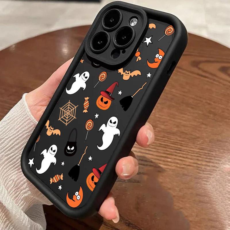 Halloween Happy Ghost Soft Silicone Case For Samsung Galaxy S21 S22 S23 S24 FE Plus S25 Ultra A15 A35 A54 A55 Soft Cover