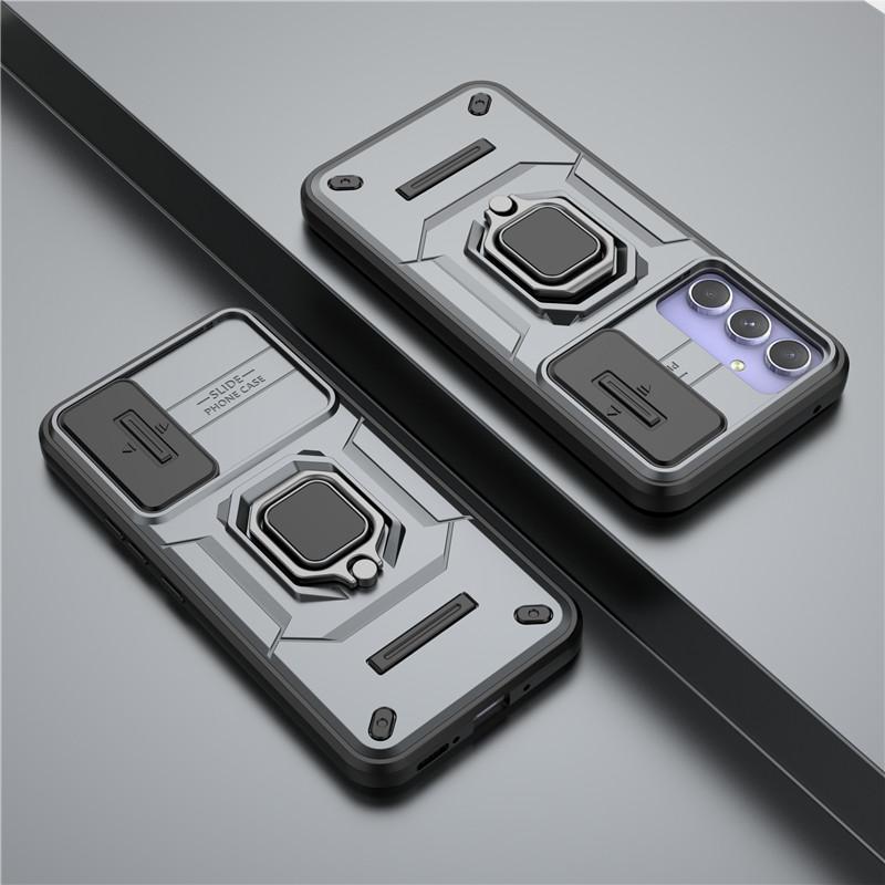 Für Samsung Galaxy A54 5G Hülle Für Samsung A14 A24 A34 A54 Hülle Linsenschieber Fenster Armor Stoßfest Halter Magnetischer Bumper