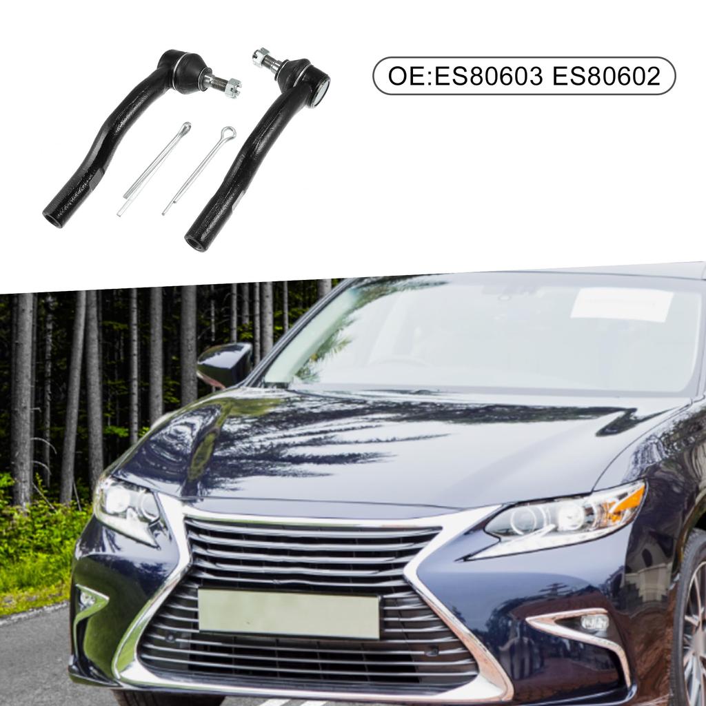 ABSOPRO Front Outer Tie Rod End Suspension and Steering Compatible with Lexus ES350 2 Pieces Links, Parts, ES80603/ES80602, 2007-2012, Black,