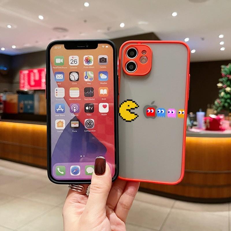 Roztomilý herní obal na telefon Pac-Man pro iPhone 13 12 11 Mini Pro Max XS X Max XR 8 7 Plus SE 2022 Obal na telefon v barvě kůže