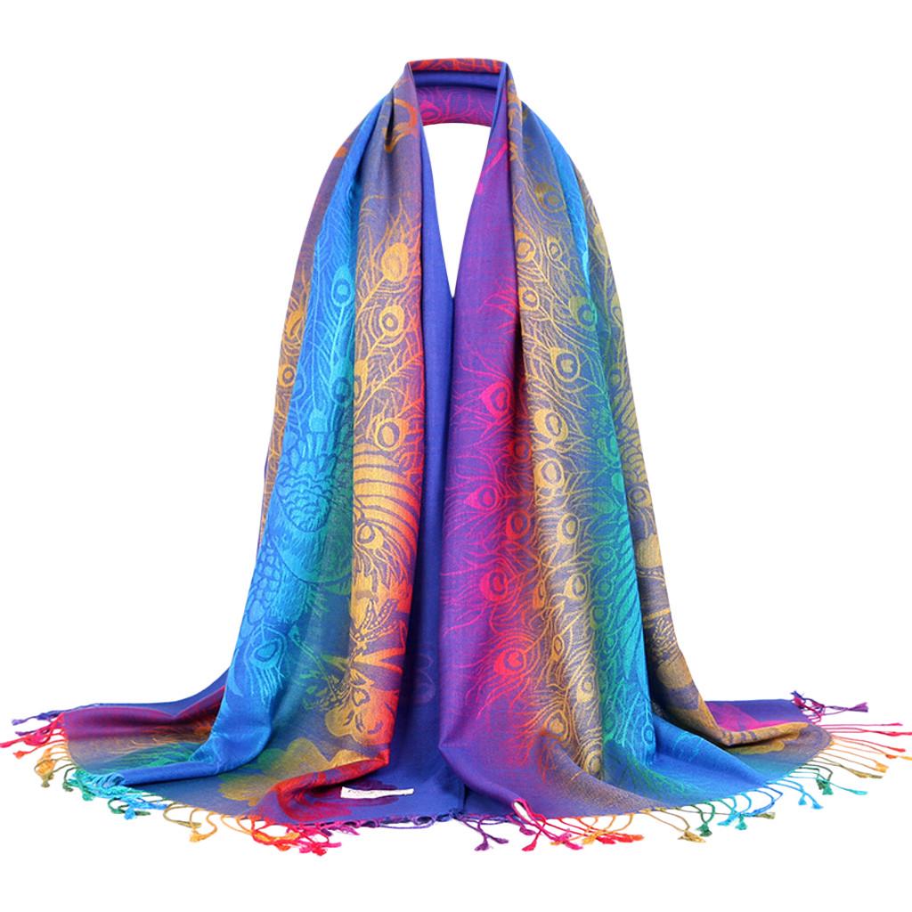 Women Lady Fashion Folk-Custom Retro Tassel Scarf Wrap Shawl Travel Scarves