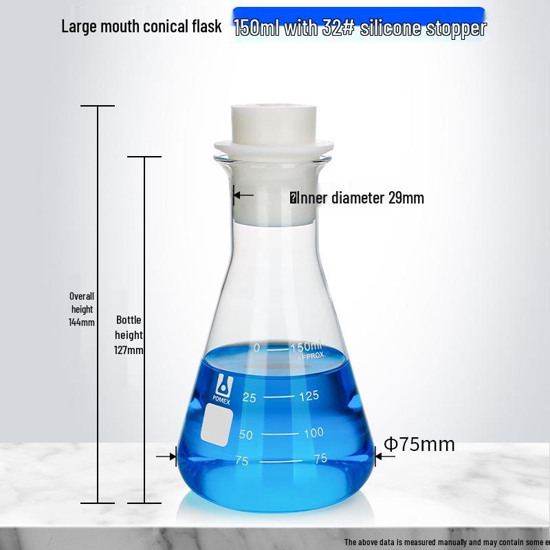 Pomex Shuniu Glass Erlenmeyer Flask: Conical, Straight/Wide/Flared Mouth, 100ml/250ml/500ml/1L Sizes.