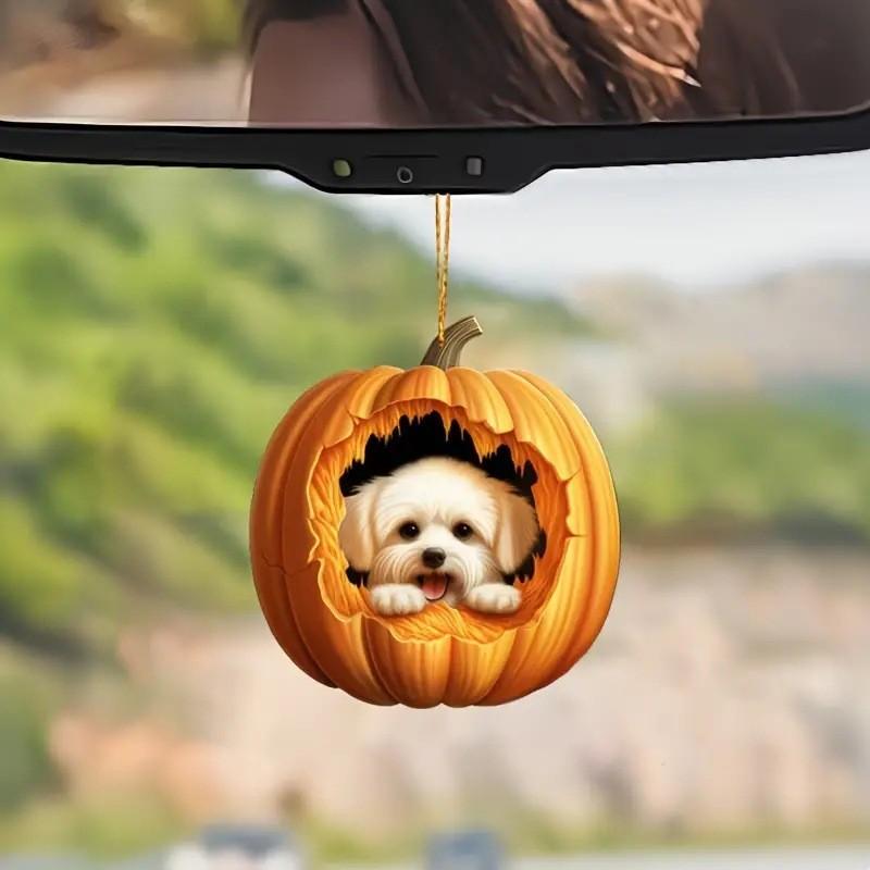 Pumpkin Acrylic Adorable Doll Car Pendant For Rearview Mirror Decoration Gift