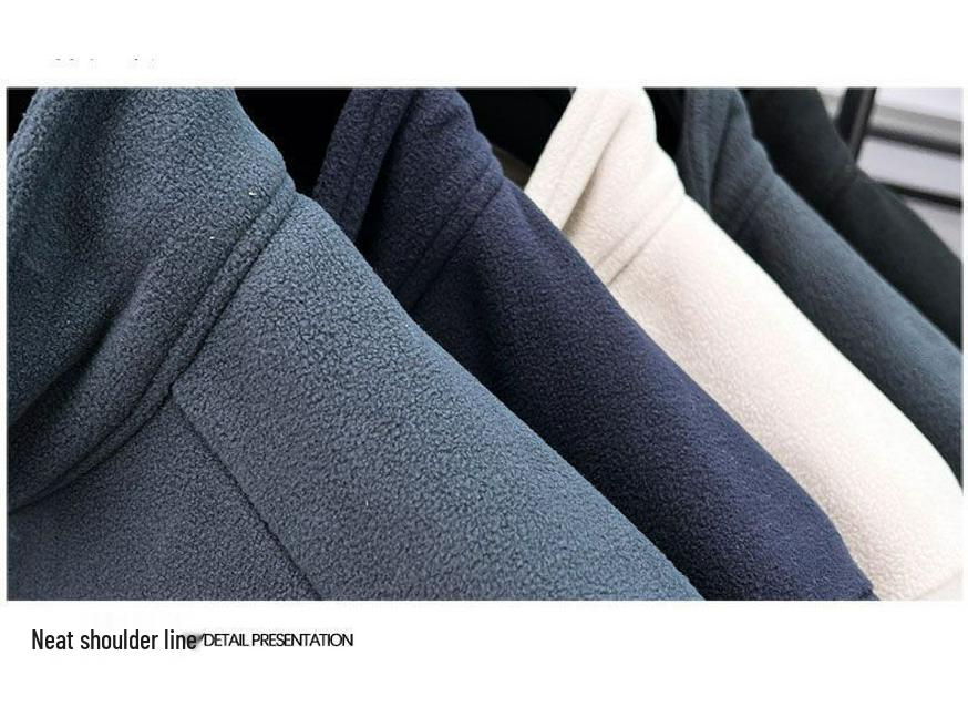 Men's 2025 Autumn/Winter Fleece Stand Collar Hoodie - Thick, Warm, and Casual Zipper Cardigan Outerwear.