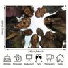 Large realistic zombie-apocalypse background banner - lifelike bloody zombies and terrifying screaming figures