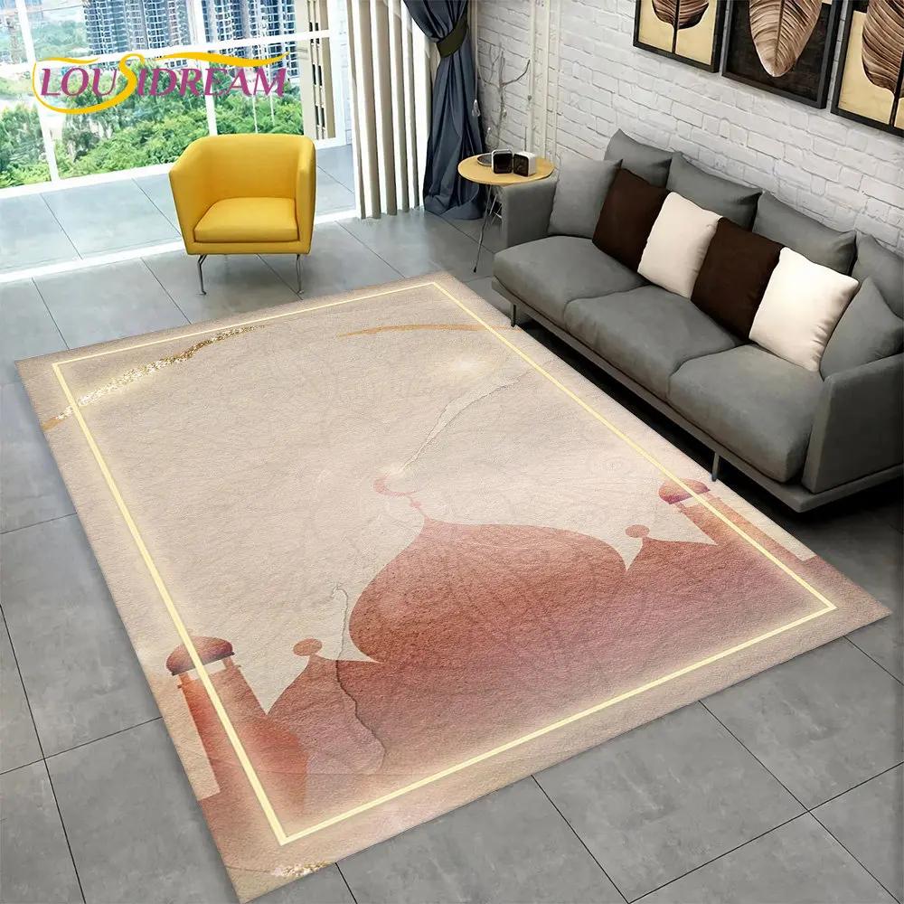 Islam Muslim Portable Prayer Kneeling Poly Mats,Carpet Rug for Living Room Bedroom Sofa Mosque Decor,Waterproof PrayerFloor Mat