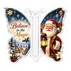 Christmas Keepsake for Money Cash Gift Ornament, 2D Acrylic Butterfly Holder Unique Family Ornament with Clear Compartment Trees, Windows, Doors