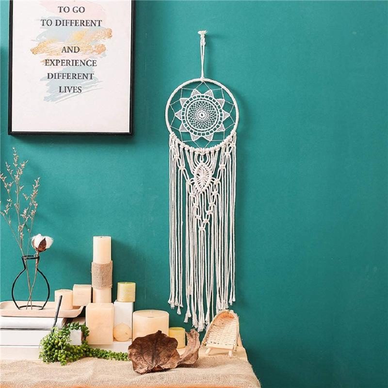 2X Hand Woven Dreamcatcher Circle Macrame Kit Macrame Wall Hanging Supplies Craft Macrame Wall Hanging Supplies