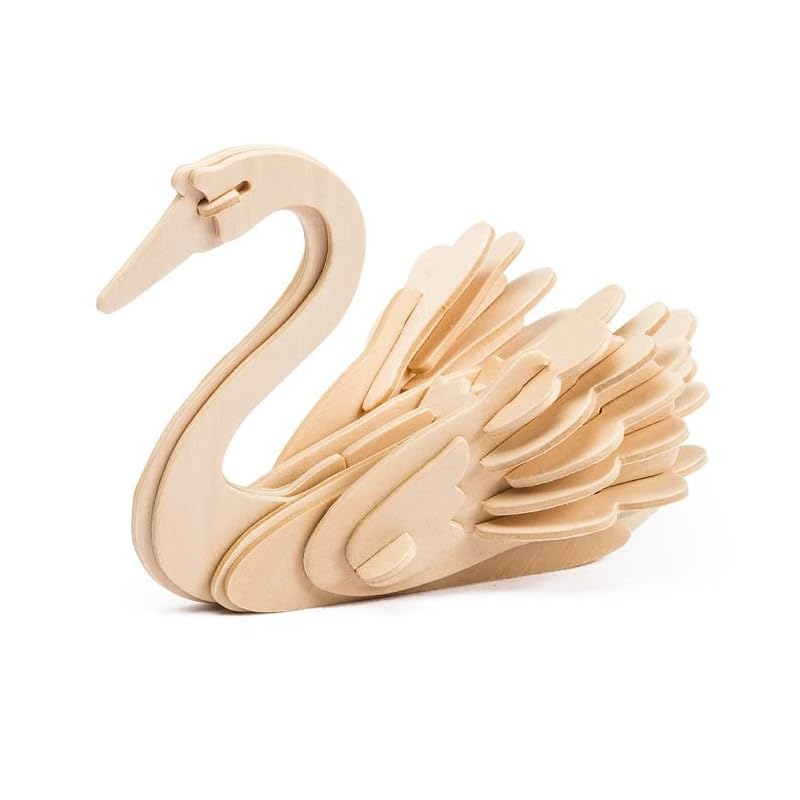 

Tsukurunsu® [Officially sold in Japan/Japanese instruction manual included] 3D wood puzzle for children (swan) Instruction manual with furigana and