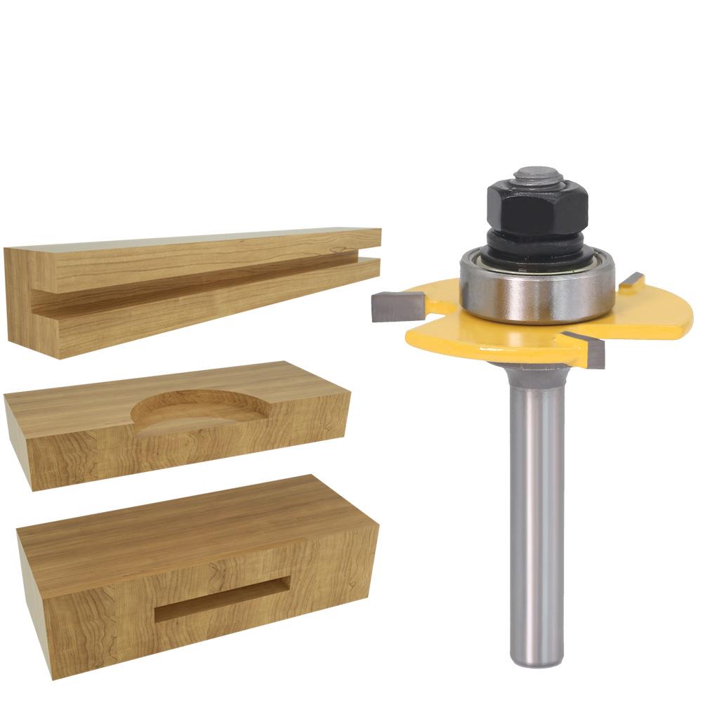 3-Tooth T-Slotting & Rabbeting Router Bit, 4mm Woodworking Cutter
