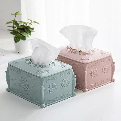 Scatola di Fazzoletti Stile Europeo Rilievo Stile Antico Scatola Porta Fazzoletti in Plastica Scatola Porta Tovaglioli Soggiorno Montaggio su Auto Porta Carta Scatola Porta Tovaglioli