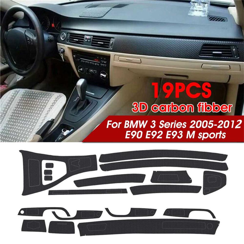 3D Ochranný polep z karbonových vláken na interiérové lišty pro BMW E90/92/93 05-12