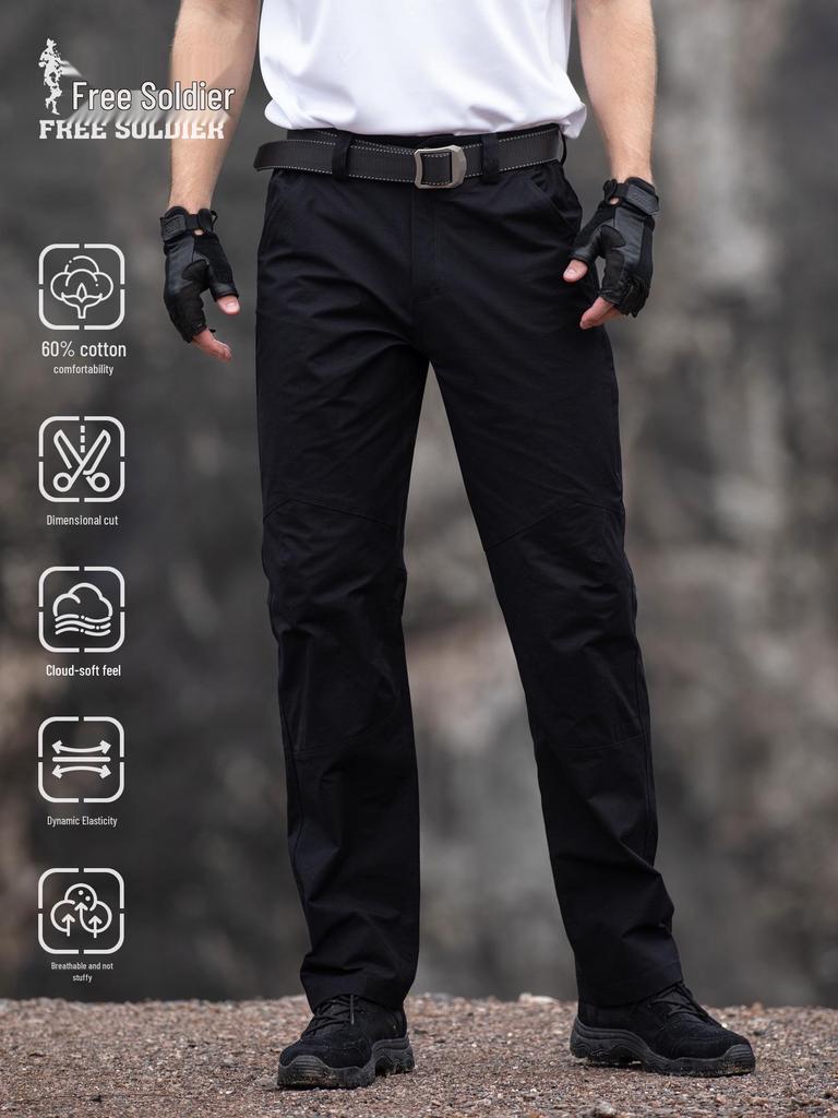 Free Soldier Men's Rising Sun Tactical Stretch Pants - Outdoor, Wear-Resistant, Scratch-Resistant, American Retro Long Trousers