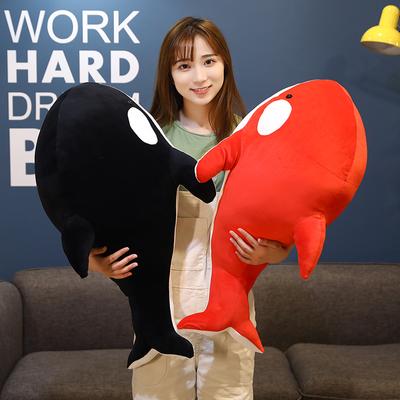 Nice 60/80cm Black And Red Shark Plush Toys Big Killer Whale Doll Orcinus Orca Stuffed Sea Animals Children Birthday Gift