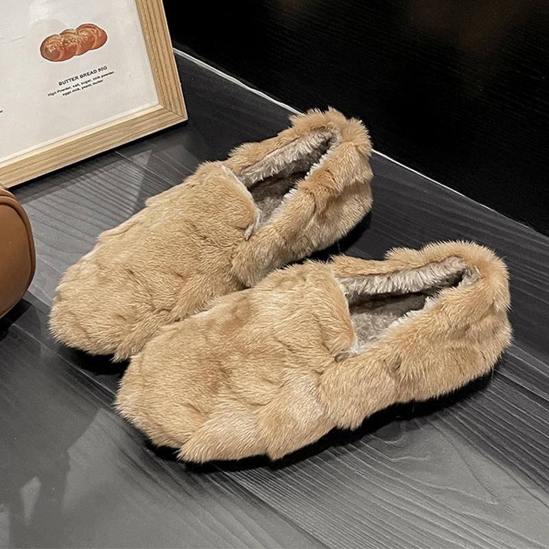 Fashion Fur Women Flats Cotton Shoes Fashion Short Plush Leopard Boots Dress Casual Winter Shoes 2025 Brand Designer Zapatos De Mujer