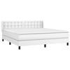 3130788 vidaXL Divan Bed with Mattress White 160x200cm Faux Leather