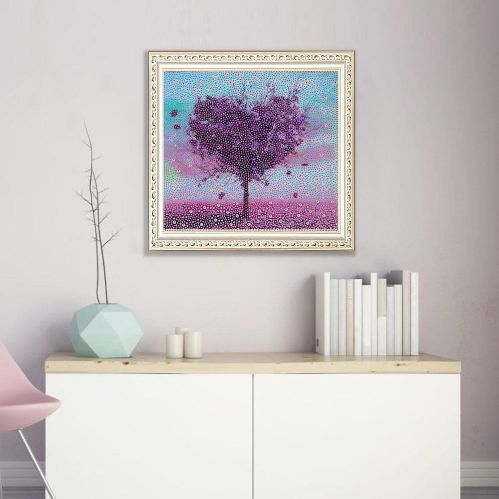 Plné Vrtání Láska Strom Speciální Tvar Diamantová Malba DIY Křížkový Steh Dekor