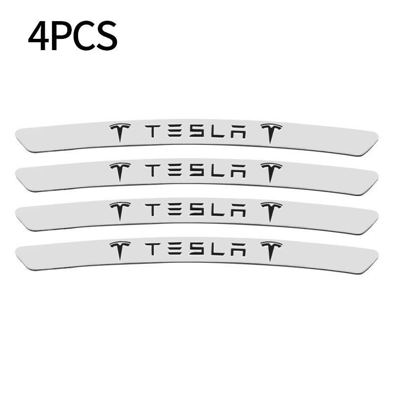 4Pcs 3D Logo Car Wheel Hub Rim Badge Emblem Decal Sticker For Tesla Model 3 Model S Model Y X Roadster Auto Decorate Accessories