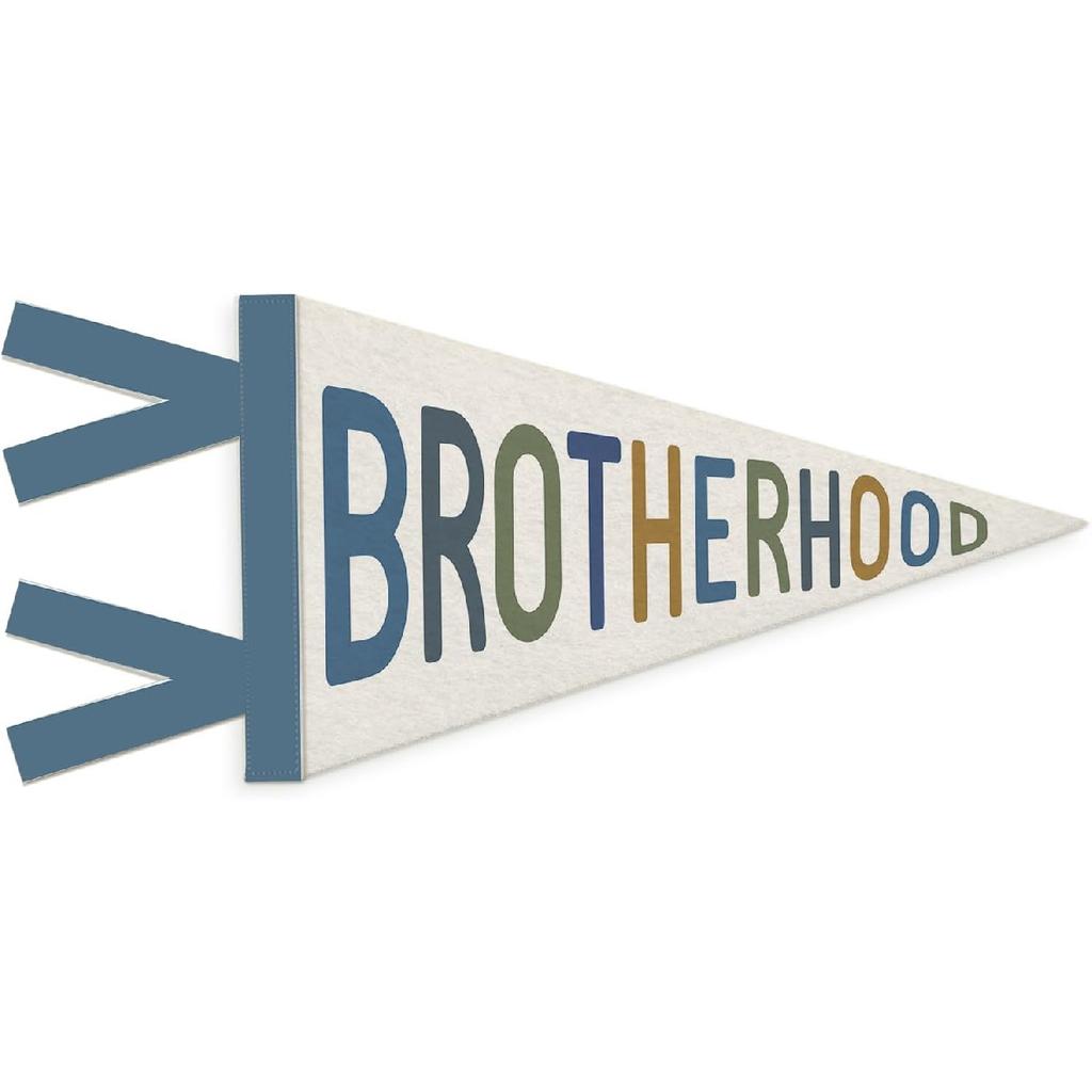 Boys Room Decor, Long Live Boyhood Wall Hanging Pennant Flag Banner, Preppy Neutral Checkerboard Wall Decorations for Nursery Toddler Boys Bedroom