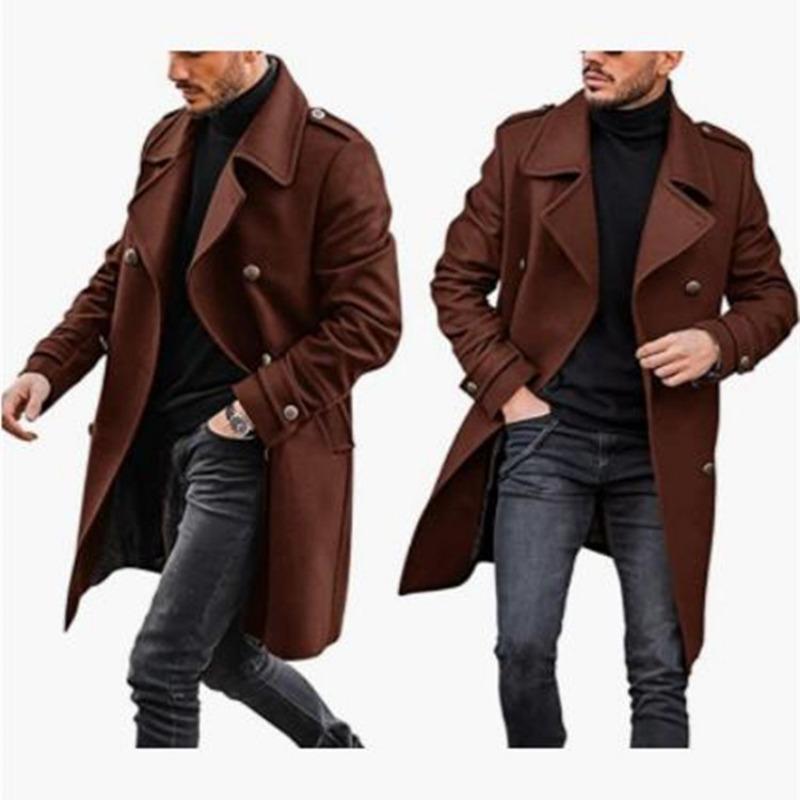 

Woolen men s coat autumn and winter new wish warm thickened coat 2XL
