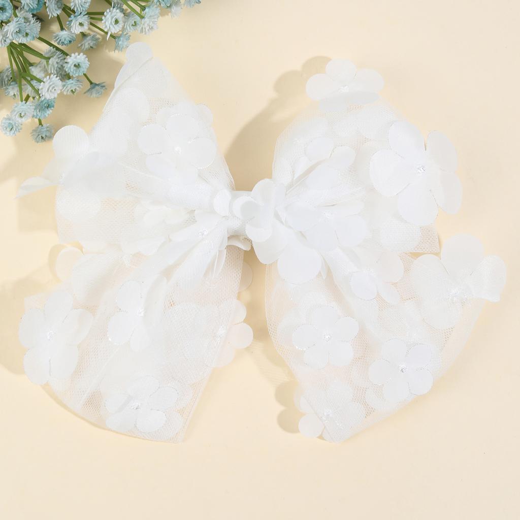 Clips de Păr Trendy cu Flori și Fundă, Agrafe Elegante din Plasă Degrade, Clame Florale Dulci Lucrate Manual pentru Femei și Fete, Accesorii pentru Păr