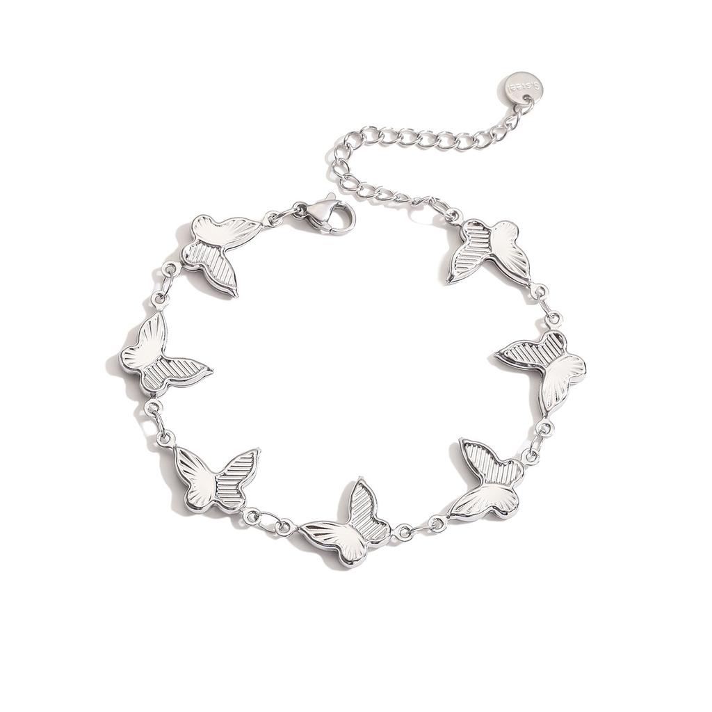 Waterproof Stainless Steel Gold Bracelet Dainty Sweet Gold Butterfly Bracelet Elegant Daily Wear Traditional Jewelry for Women