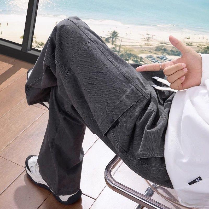 

American Woodcutter Tops for Men s Spring and Summer New Loose Straight Casual Thin Pants M