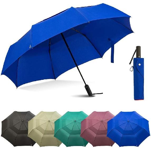 

Большой дорожный зонт Portobello — 54-дюймовый двойной вентилируемый купол складывается до портативного размера — достаточно большой, чтобы поместиться в нем 2 взрослых — автоматически открывающиеся и закрывающиеся зонты